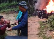 Pencuri Sawit di Kuansing Ditangkap Warga, Mobil Dibakar