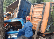 Kecelakaan Maut di Sukabumi : Truk Muatan Batu Timpa Mobil Hingga Ringsek, 4 Meninggal