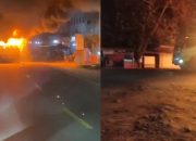Detik detik Mengerikan Truk Bawa 46 Motor Terbakar Hebat di Jalan Lintas Sumatera