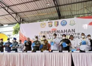 BNNP Lampung Musnahkan 14,95 Kg Sabu Hasil Tangkapan Jaringan Antar Provinsi