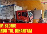 Truk Rem Blong Hantam Minibus dan Gardu di Gerbang Tol Ciawi