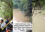 Warga Natar Geger! Mayat Mengapung di Sungai, Diduga Pegawai Koperasi yang Hilang, Polisi : Tunggu Hasil Autopsi